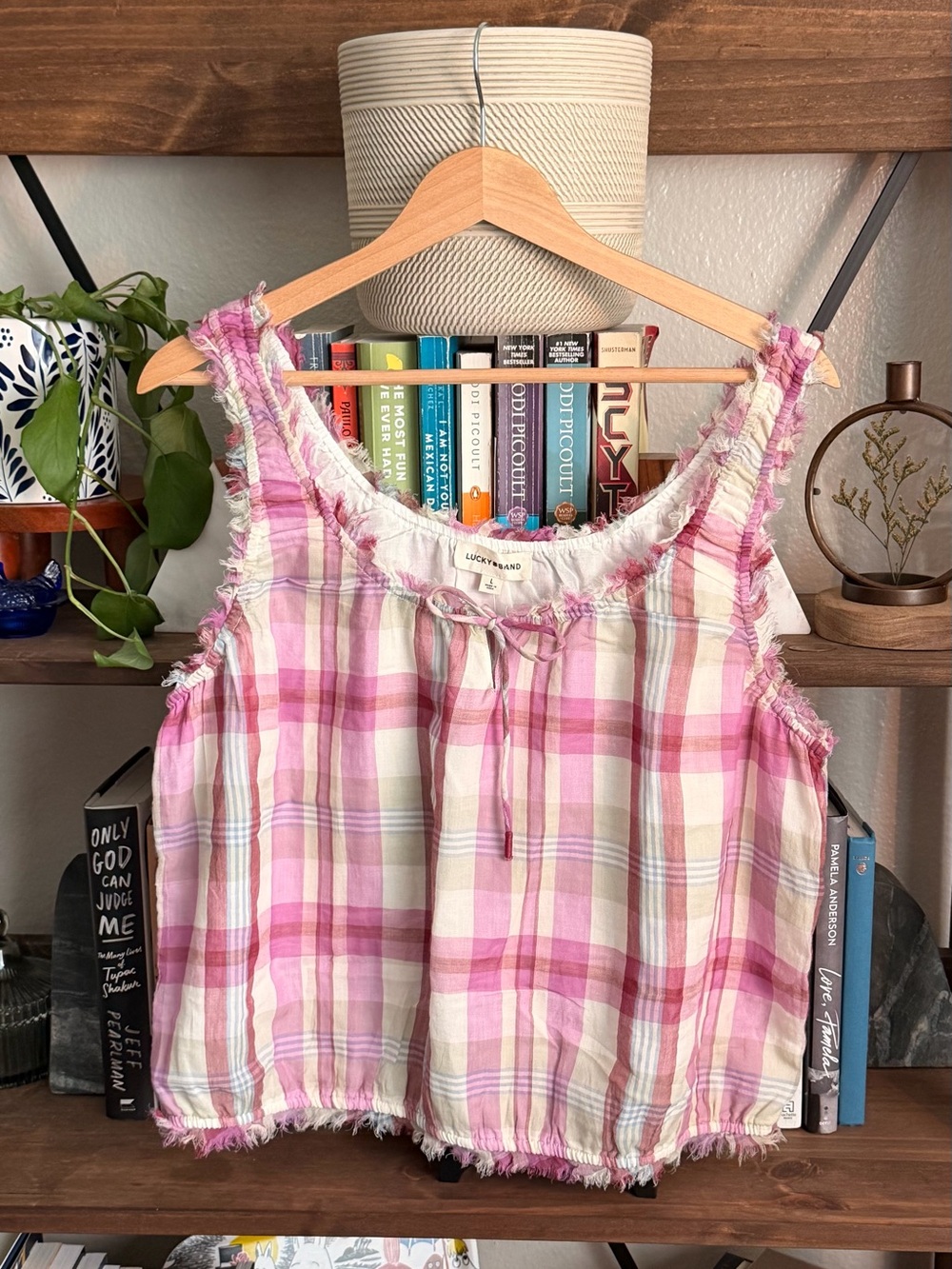 Lucky Brand Pink Plaid Tank